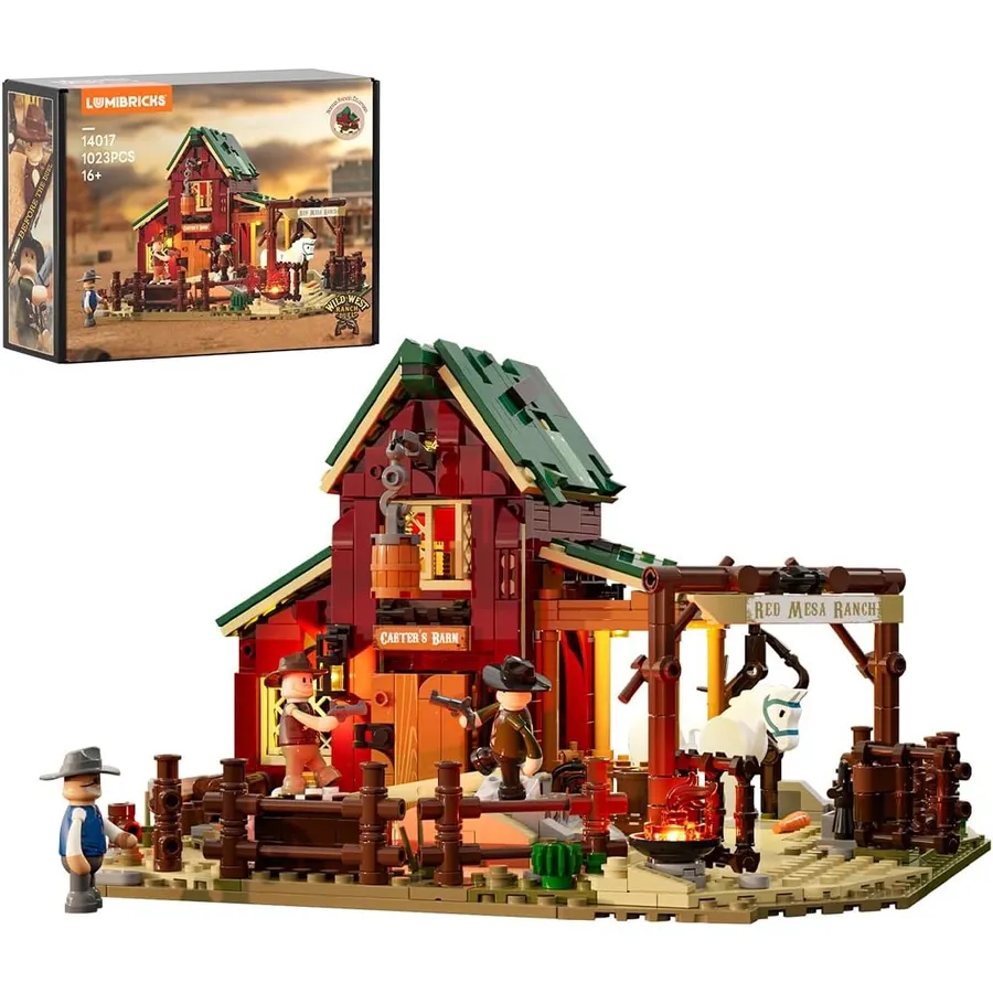 LUMIBRICKS Ranch Duel - Western-Ranch mit Duellszene und LED