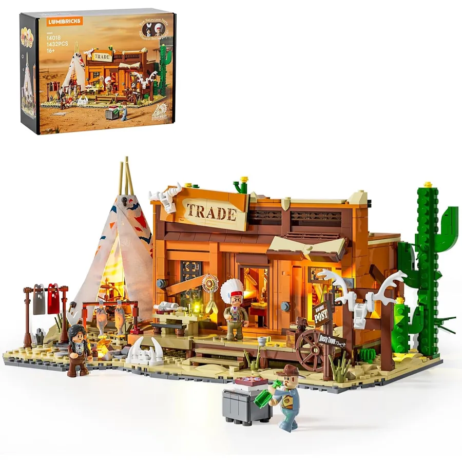 LUMIBRICKS Fur Trading Post - Western-Handelsposten mit LED