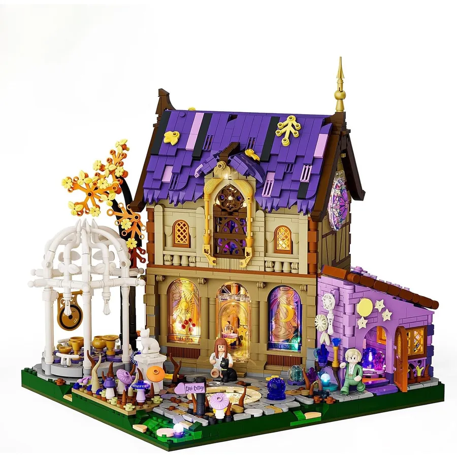 LUMIBRICKS Luna Cottage - Maison d’astrologie et de tarot à construire avec lumière et musique, 2 846 pièces