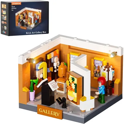 LUMIBRICKS Galleria d’arte - mini galleria illuminata con tre capolavori