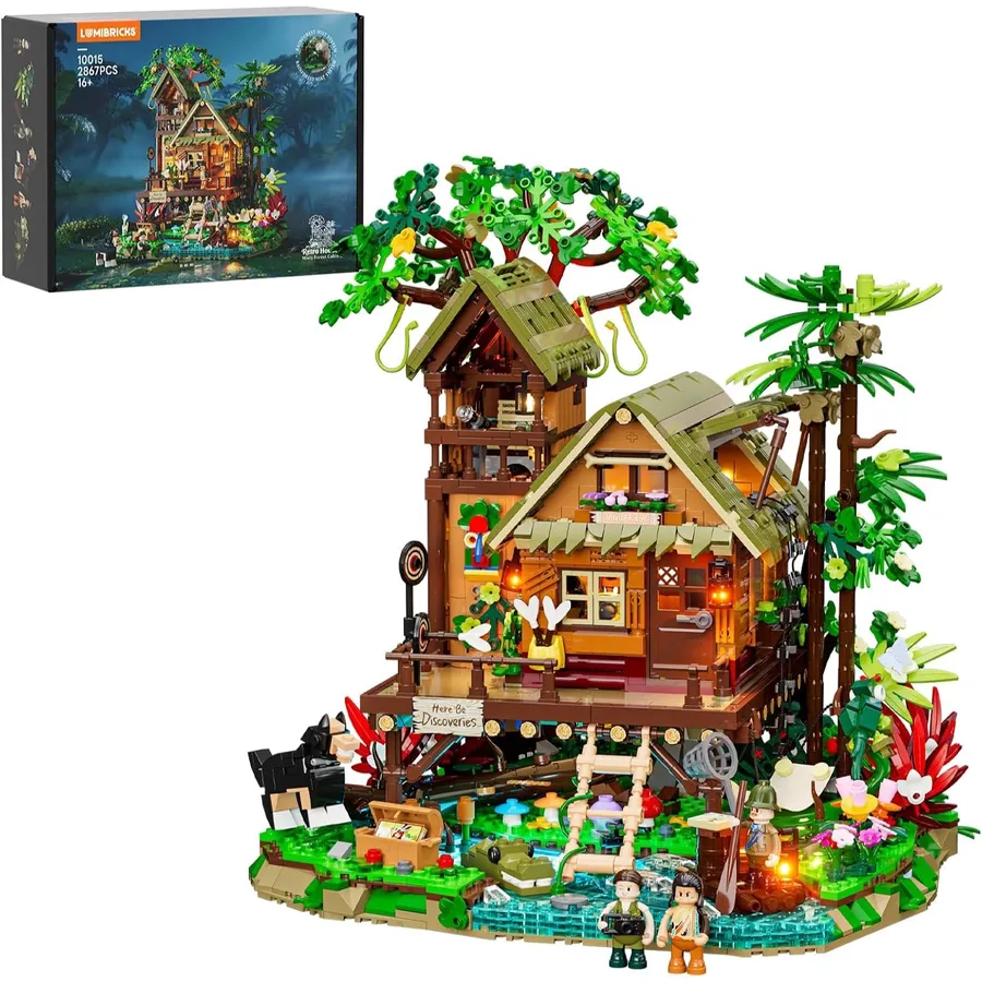 LUMIBRICKS Misty Forest Cabin - capanna nel bosco con camino in stile vintage
